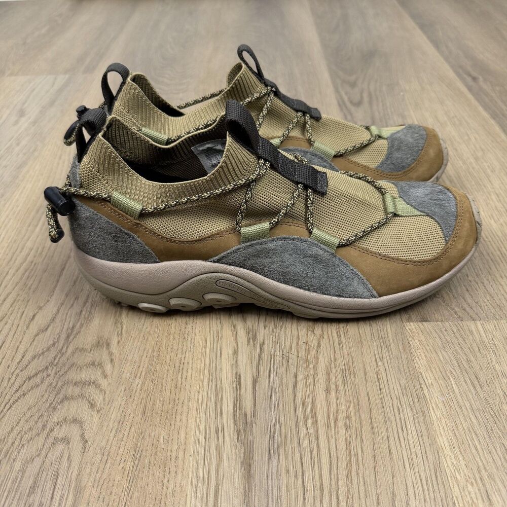 Merrell Shoes Mens Size 12 Brown Suede Mesh Trail Bungee Walking Sneakers